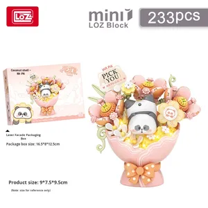 <span class=keywords><strong>Loz</strong></span> juegos de bloques de construcción DIY dibujos animados Panda ramo de flores ladrillos de construcción ensamblados modelo educativo juguetes novedad regalos presentes - Product Image 5
