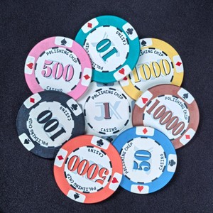 Set di Fiches da Poker in Ceramica Personalizzate con 8 Corone Incise, 12g 43mm, per Tornei e Sale da Poker a Tema - Product Image 1