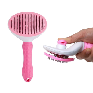 Pet <b>Massaging</b> <b>Tool</b> Suitable for Cat Dog Pet Grooming Shedding Brush Easy to Remove Loose Undercoat, Self Cleaning Slicker Brush - Product Image 4