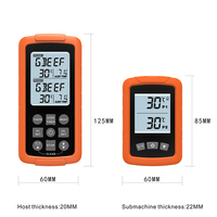 Thermomètre à viande intelligent à double sonde, portée 328 pieds, sondes en acier inoxydable, corps en plastique, étanche, numérique sans fil pour cuisine et fumoir