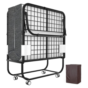 Hochwertiges tragbares Rolla way Metall-Klapp bett aus Stahl Faltbares Klapp bett mit klappbarer Matratze Einzel bett - Product Image 1