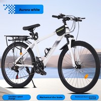 Vélo de montagne pour hommes adultes, modèle à freins à disque doubles, 21-24 vitesses, cadre en acier à haute teneur en carbone, absorption des chocs, tout-terrain, pour adolescents