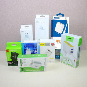 Boîte en carton pliable personnalisée pour l'emballage de chargeurs de téléphone, câbles de données et écouteurs, avec laminage mat et crochet de suspension - Product Image 2