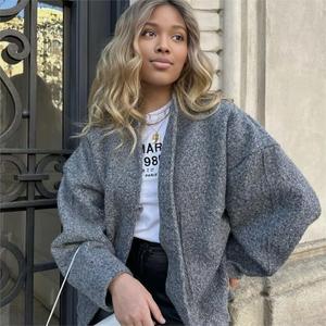 เสื้อโค้ทลำลองคอปกสีเข้มติดกระดุม 15 สีใหม่ แฟชั่นผู้หญิง - Product Image 2