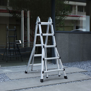 <span class=keywords><strong>EN131</strong></span> phê duyệt đa mục đích telescoping thang đôi bên 3x4 4x4 5x4 nhôm bước thang với 4 vị trí làm việc - Product Image 5