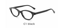 Lunettes optiques rétro œil-de-chat solides avec monture en acétate premium et verres légers en PC, étui inclus, pour femmes et adultes, usage quotidien