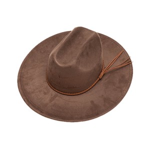 Topi Fedora Vintage Gaya Baru Bahan Suede Imitasi, Topi Jazz Elegan Bertepi Lebar untuk Wanita Pria, Cocok untuk Musim Semi, Aktivitas Luar Ruangan, Pantai, dan Perjalanan - Product Image 5