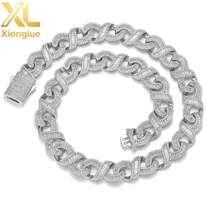 Chaîne cubaine Hip Hop 12MM en zircon, collier pour homme, bijoux de luxe, plaqué or 18 carats, personnalisable - Product Image 2