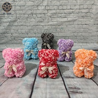 TC 25cm personnalisé PE mousse fleur artificielle ours en peluche Rose décorations de mariage saint valentin fête des mères cadeaux cravate-teinture Rose ours