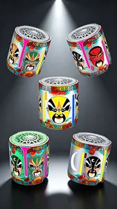 Altavoz Inalámbrico Portátil con Bajos Giratorios de 5.4 Pulgadas, RGB, Diseño de Máscara de Ópera China, Caja Estéreo, Cultura China, Alivio del Estrés - Product Image 3