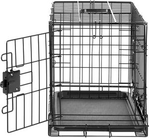 Nhỏ duy nhất cửa Pet Crate khay bền có thể gập lại dây kim loại di động mạnh mẽ du lịch Divider Bảng điều chỉnh nút kích thước hoàn hảo cho nhỏ - Product Image 4