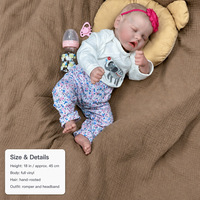 Poupée Reborn de 18 pouces en vinyle, cheveux enracinés, réaliste, nouveau-né fille, avec tenue barboteuse et accessoires Y-Z026