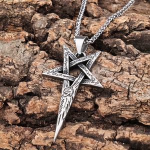 Retro Punk paganismo egipcio joyería pagana Ojo de Ra Sun God Re Horus jeroglífico estrella colgantes Collar para hombres y mujeres - Product Image 4