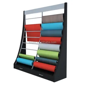 Factory Produced Push Pull Rug Showroom Metal Display Rack Design Free Standing Carpet Sliding Stand Display Rack