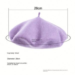 Béret en laine 85% tricoté pour femme, style peintre, coréen et français, très vendu, pour la mode extérieure et les tenues - Product Image 2