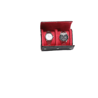 Boîte Cadeau Portative en Cuir à Rabat avec Logo Personnalisé pour Montre-Bracelet, Bouton Pression, Marron Noir, Étui de Voyage pour Montres à Trois Chiffres, Emballage
