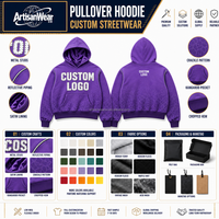 Sweat-shirt à capuche violet personnalisé pour homme avec motif graphique lettre sur la poitrine et motif abstrait craquelé – Usine OEM ODM