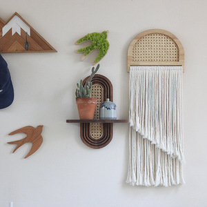 Étagère murale à un niveau en <span class=keywords><strong>bois</strong></span> massif de style moderne avec <span class=keywords><strong>petite</strong></span> étagère pour plantes en pot - Product Image 4