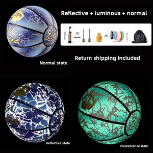 Ballon de <span class=keywords><strong>basket</strong></span> EB réfléchissant et lumineux, modèle 7, 580-620g, revêtement PU, coffret cadeau pour anniversaire de garçons, célèbre sur internet - Product Image 3