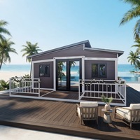 Maison conteneur modulaire extensible anti-corrosion, résistante au sel, pliable, préfabriquée, pour la côte et la plage, 20ft 30ft 40ft