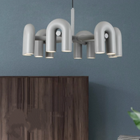 Nordique moderne Simple concepteur en forme de U tuyau d'eau pendentif lumière lustre en fer pour salon et chambre d'enfants
