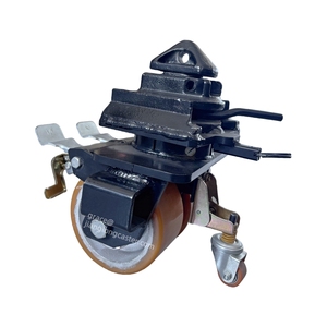 6 Inch Heavy Duty Industrial Swivel Plate PU Dual Wheels CE Container <strong>Casters</strong> for Containers Moving, Warehouse and Equipment - Product Image 1