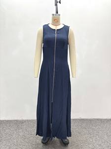 Robes sexy sans manches à col en V avec poches zippées pour femmes africaines – Tendance mode - Product Image 6