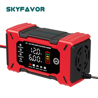 Cargador de Batería Inteligente para Auto de 12V 6A, Cargador de Batería de Plomo-Ácido y Lifepo4 con Pantalla Dual de Voltaje y Corriente, Cargador de Batería para Auto de 12V