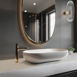 Alpine trắng thiết kế hiện đại Thiết kế cararra đá cẩm thạch thạch anh đá tấm nhân tạo thạch anh Vanity Tops cho nhà bếp sử dụng - Product Image 1