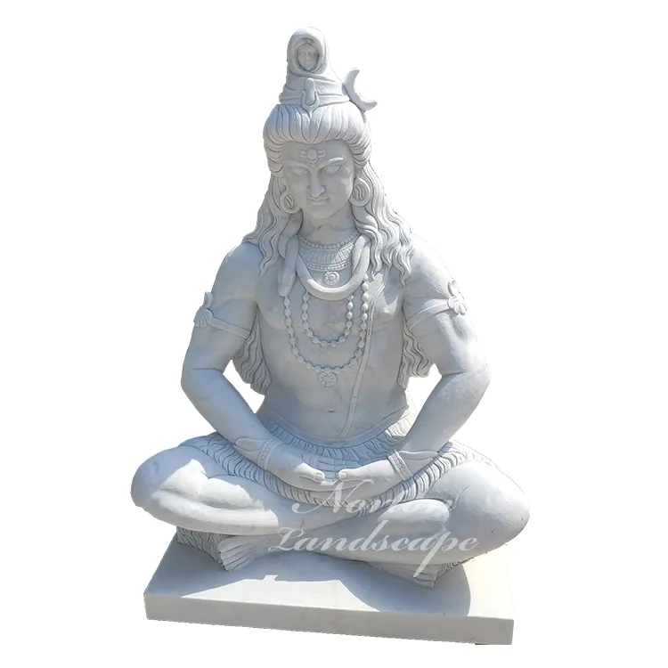 Outdoor garden decoration cheapest marble lord Shiva statue NTMS-415Y