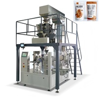 Machine d'emballage électrique multi-stations pour sachets préformés, pour l'alimentation et les boissons, avec contrôle PLC, pesage, remplissage et scellage