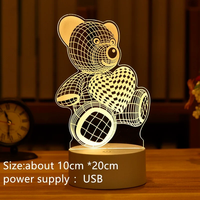 Lampe de nuit LED USB en acrylique cristal 3D à illusion optique personnalisée avec photo, thème Anime, pour chambre d'enfant, table ou bureau
