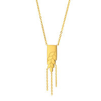 Collar de Moda con Colgante de Espiga de Trigo en Acero Inoxidable 316L Chapado en Oro de 18K para Mujer, Ideal para Aniversario