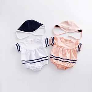 Ropa de Bebé Recién Nacido al por Mayor, Mono con Volantes y Pompones Florales para Niña con Gorro - Product Image 2