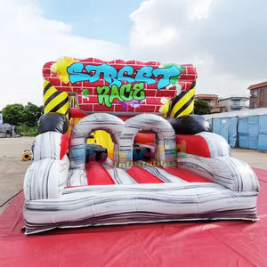 Pista de obstáculos inflable gigante con grafitis para adultos, castillo inflable, casa de brinco para fiestas, tobogán combinado, castillo hinchable, brincolín. - Product Image 5