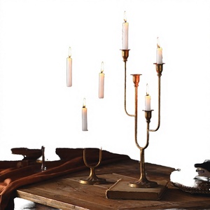 Candélabre en fer unique à 4/5 bras, centre de table, décoration florale, support de bougie vintage fait main et durable - Product Image 2