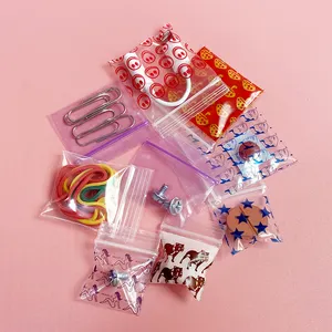 Petits sacs zip-lock avec logo, imprimés sur mesure, LDPE, approvisionnement d'usine, 1x1, 2x2, 2x3, 3x3, 4x4, 4x6cm