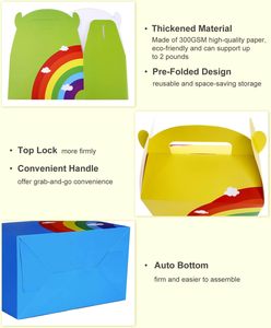 Nhà Máy Tùy Chỉnh Cầu Vồng Kẹo Điều Trị Hộp Món Quà Giáng Sinh Đầy Màu Sắc Quà Tặng Giấy Bánh Goodies Hộp Cho Trẻ Em Sinh Nhật Nguồn Cung Cấp Bên - Product Image 4