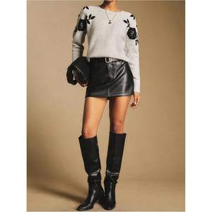 Pull en tricot floral personnalisé pour femme, col rond, manches longues, décontracté, automne-hiver, anti-boulochage - Product Image 3