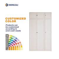 Armoire moderne en acier blanc avec rangement supérieur, organisateur de vêtements pour chambre à coucher, meuble d'intérieur pour condo