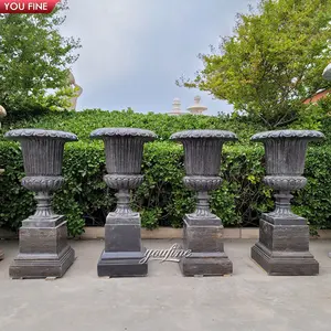 Offre Spéciale Jardin <span class=keywords><strong>Pot</strong></span> de Marbre Noir Naturel Décoratif Fleur Planteur - Product Image 2