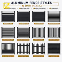 Panneau de clôture en tube carré vertical en aluminium thermolaqué noir, pour l'intimité, extérieur, jardin, piscine, moderne, sur mesure