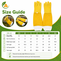 Gants d'apiculture pour temps chaud, paume en cuir de vache jaune, maille respirante 3D, manches longues, équipement de protection anti-piqûres d'abeilles