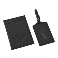 Ensemble porte-passeport et porte-bagages avec logo personnalisé, design de lettres en relief changeant de couleur