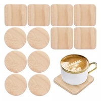 Sous-verres en bois naturel non fini, carrés et ronds, durables, multifonctionnels, style chinois traditionnel