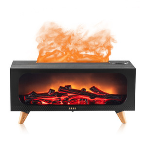 Humidificateur d'ambiance portable à effet de flamme 3D en bois, personnalisable avec logo, diffuseur d'huiles essentielles - Product Image 2
