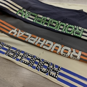 Nuovi <span class=keywords><strong>Pantaloni</strong></span> Tuta RoughPlay da Uomo, Stile Retrò <span class=keywords><strong>con</strong></span> Lavaggio Acido, Decorazioni in Strass, Tasche <span class=keywords><strong>con</strong></span> Zip e Righe - Product Image 4