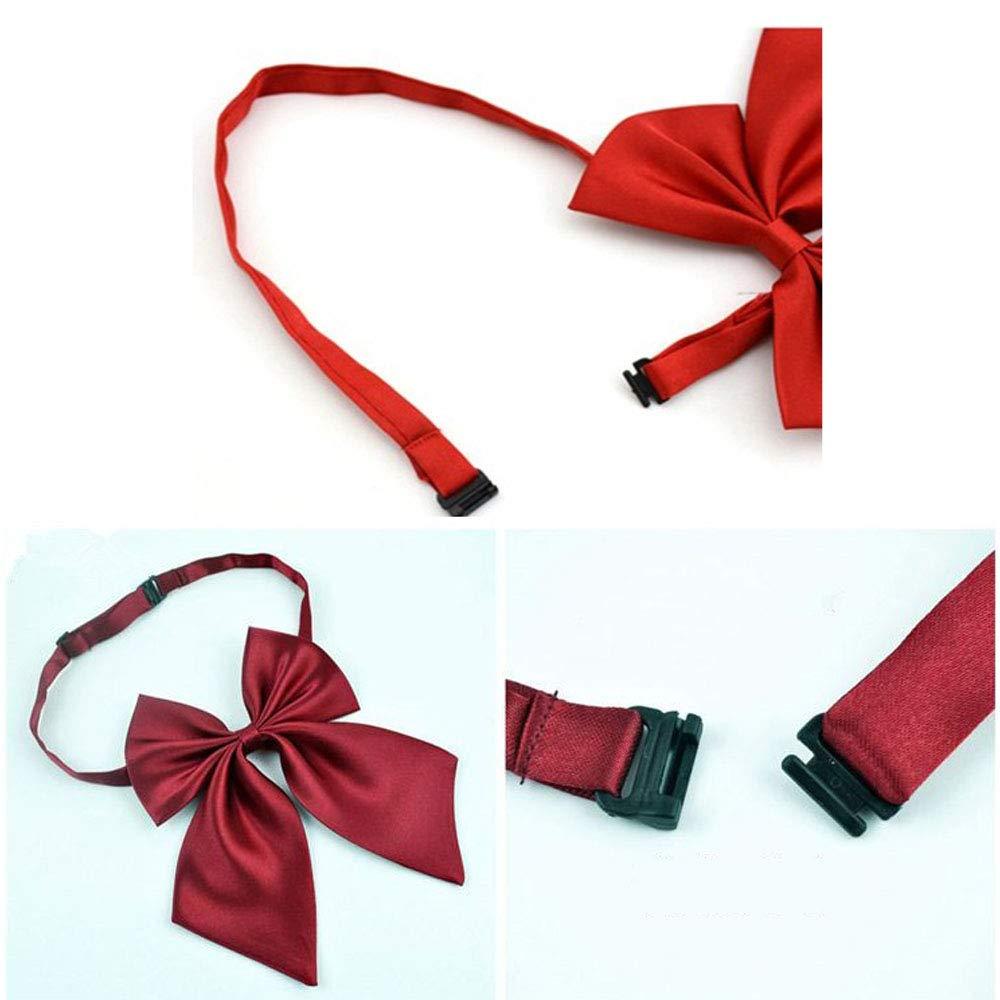 Bow Ties For Women Adjustable Pre-Tied Solid Color Ribbon Bowtie For Girls Ladies Party Daily Cosplay School