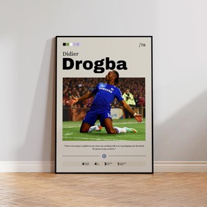 SQ Dier drogba โปสเตอร์ศิลปะพิมพ์ลายตำนานฟุตบอลภาพวาดผ้าใบ - Product Image 2