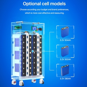 Vertical Stand DIY BOX KITS <b>48V</b> case Active Balancer 15kw for 280ah 306ah Mb31 314sh Lifepo4 <b>Battery</b> Box with Wheels - Product Image 2